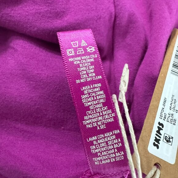 Skims Cotton Blend Jersey Foldover Pants 4X Lollipop Magenta NWT PT-2545 - Picture 11 of 11